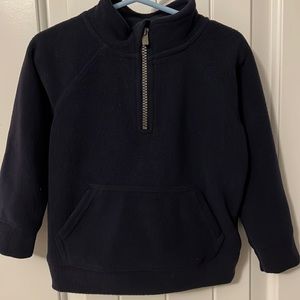 2T navy quarter zip fleece with front pocket
